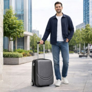 Пластмасов ТОП АВИО куфар за ръчен багаж TRANSIT GRAPHITE   42/32/16 см